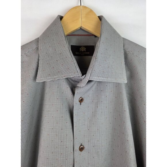 Circle of Gentlemen Men's Shirt Garvey Size 44 17.5 Gray Long Sleeve Button Down - Picture 2 of 12
